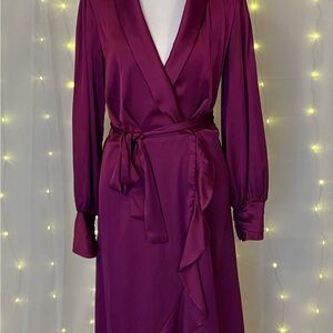 White House Black Market Plum Long Sleeve Dress
